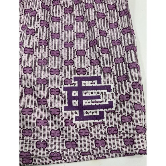 Eric Emanuel Mens Shorts EE Logo Sz Small Purple Mesh Basketball Streetwear USA - Picture 6 of 13